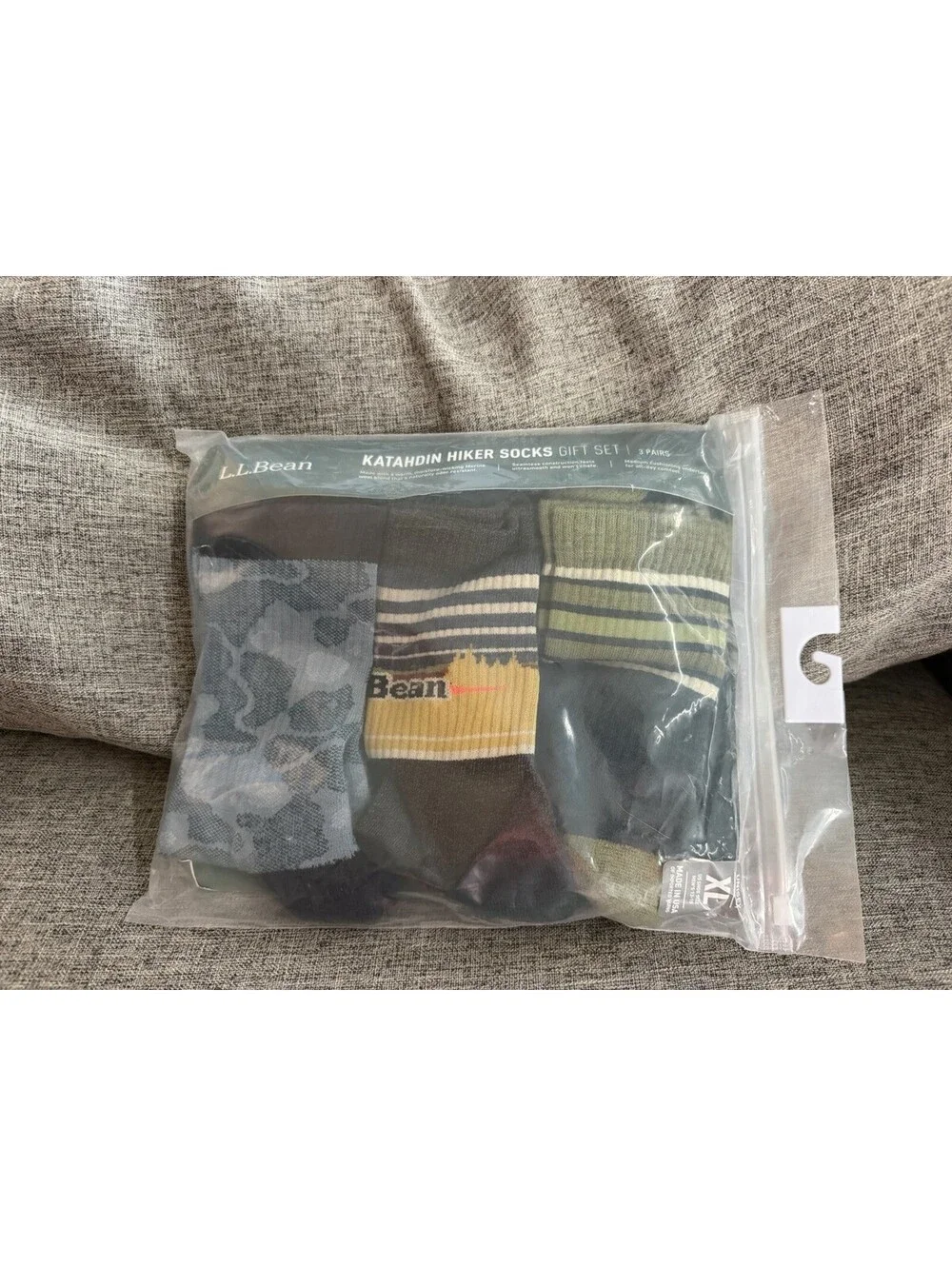 LL Bean Katahdin Hiker Socks Gift Set 3 Pair XL 12-16 Cadet Blue New USA Made